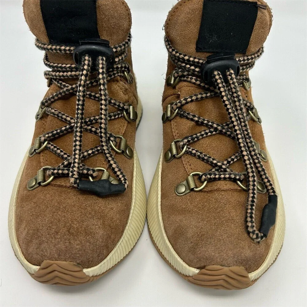 SOREL Out N About III Kids Waterproof Brown Leather Lace Up Ankle Boots Size 3